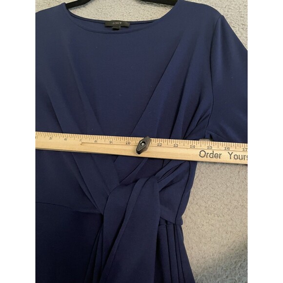 J Crew Womens Small Blue Knotted Dress Drapey Tie Waist H8993 Stretch Knit - Picture 4 of 6